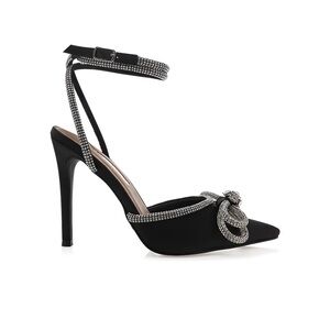 Billini Elope Black Satin Heels